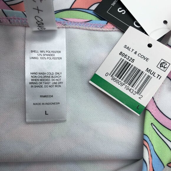 Salt + Cove Juniors' Printed High-Waist Bikini Bottoms Geometric Colorful L - Picture 6 of 6